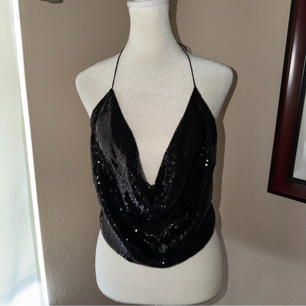 INDAH Sequin Halter Top - Picture 2 of 10